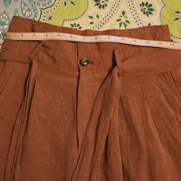 Madewell Linen Paperbag Pants - size 0 - orange rust - Picture 6 of 8